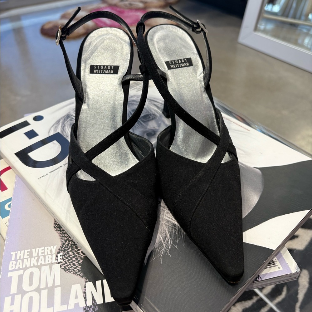 Stuart Weitzman Black Strappy Heels